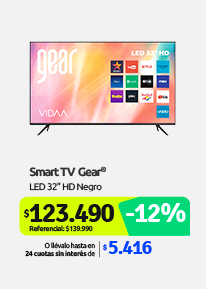Gear Smart TV LED 32" HD Negro $123.490